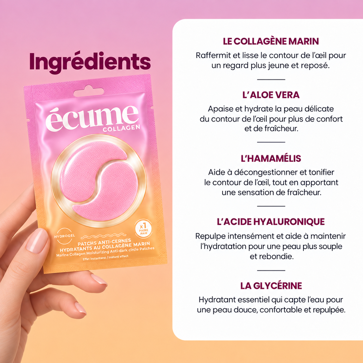 Ecume - Patchs anti-cernes à l'unité